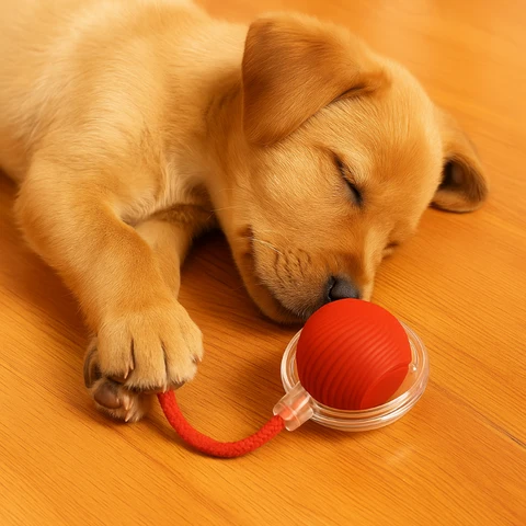 Dog Fetch Toy Rope Durable Rubber Ball Outdoor Play - Image 6